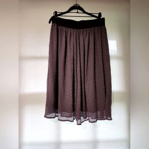 Indigo/small polka dot midi skirt